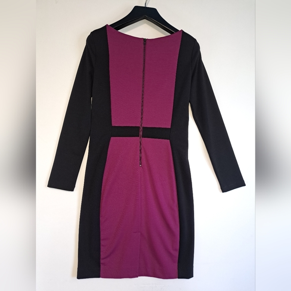 Narciso Rodriguez Design Nation Dress Mulberry Black Long Sleeve Sheath Medium - Picture 5 of 16